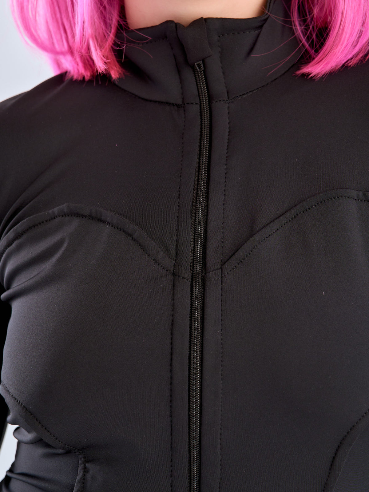 Nyx black tight-fitting zip-up sweatshirt