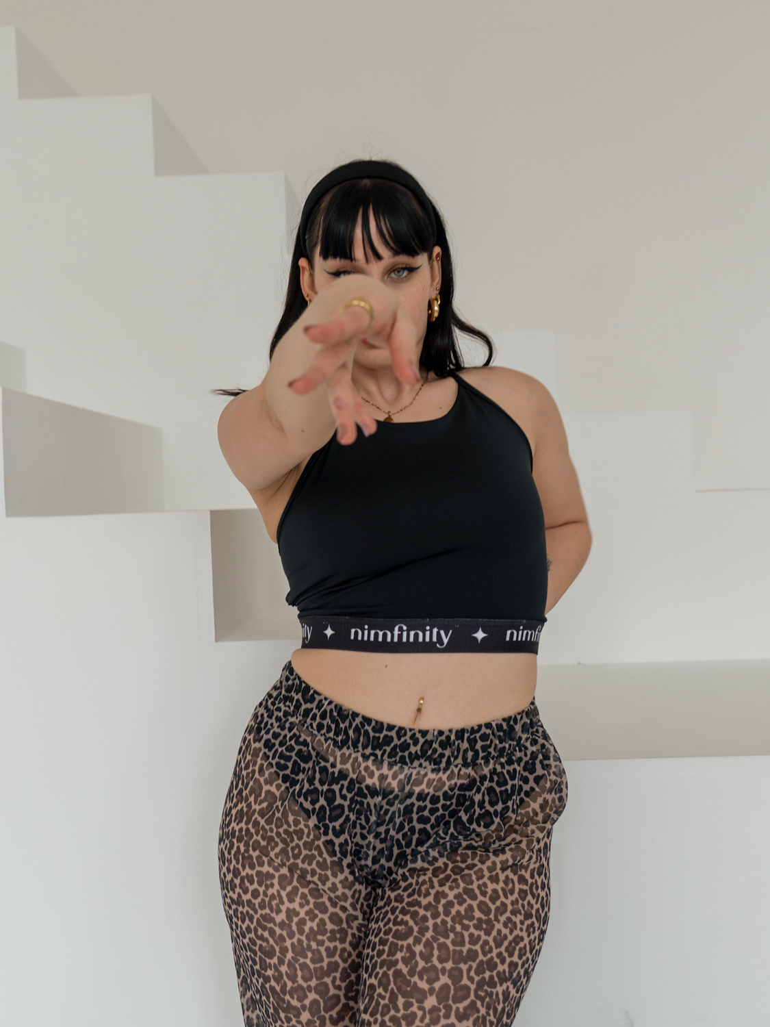 Szerokie spodnie z siateczki Bastet - obrazek 5