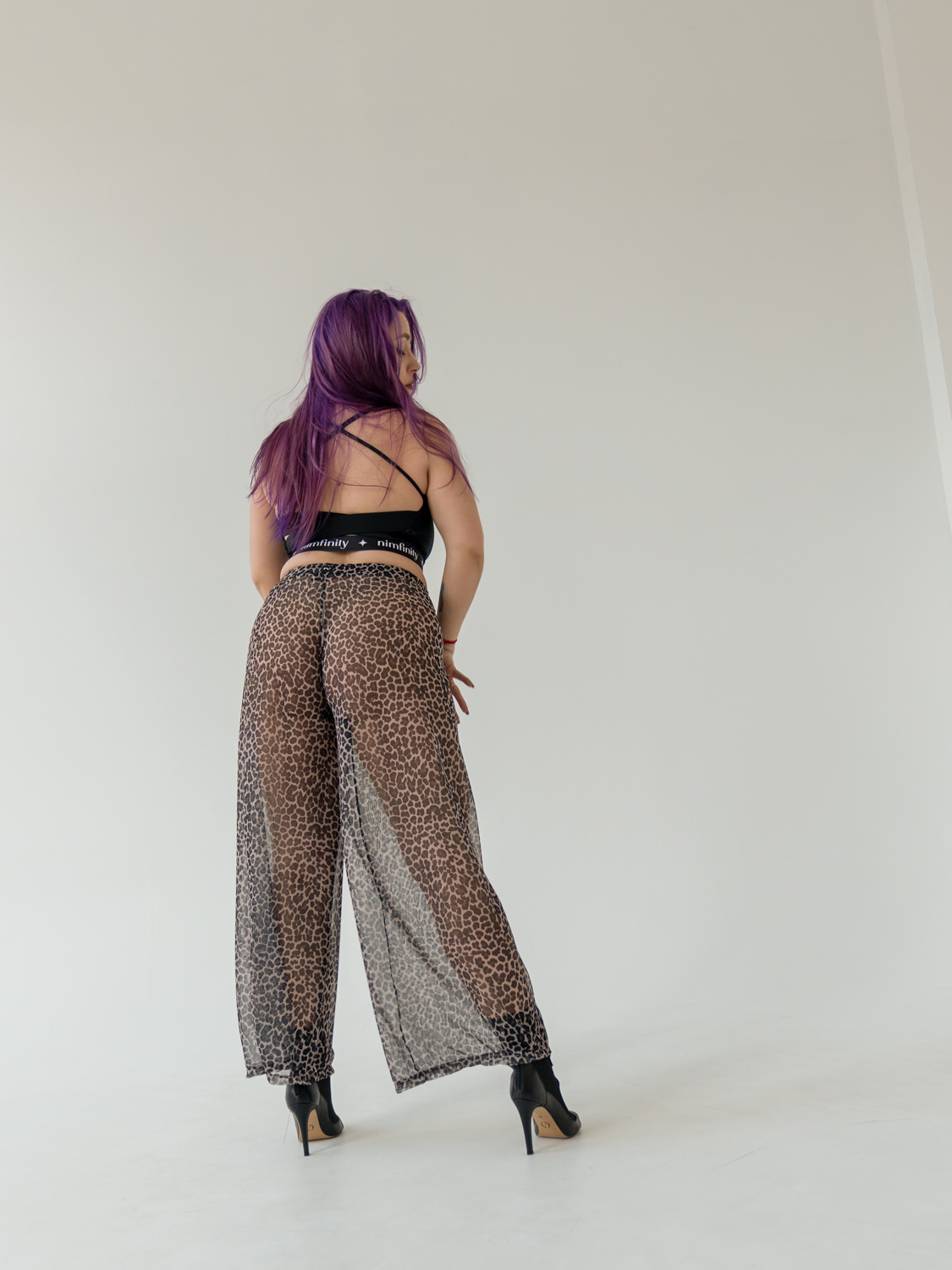 Szerokie spodnie z siateczki Bastet - obrazek 6