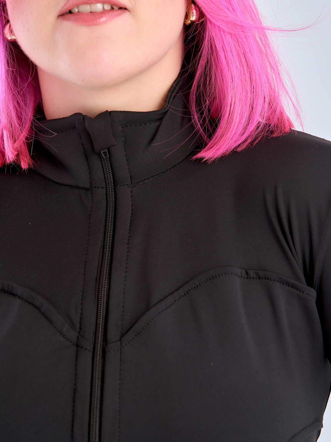 Obcisła rozpinana bluza Nyxa czarna - obrazek 5